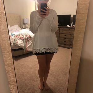 long sleeve white top